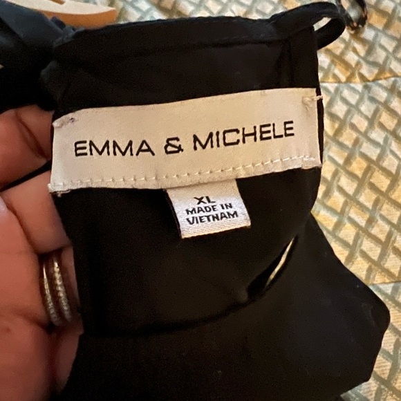 Emma & Michele Black Halter/Bow empire waist sleeveless maxi dress Sz XL - Picture 5 of 12